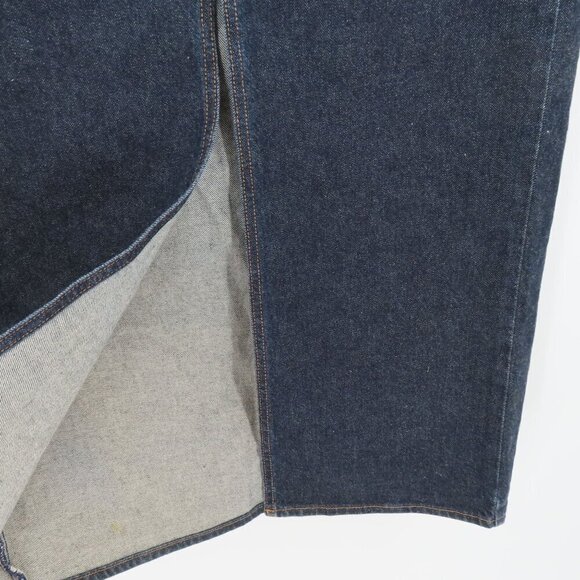 Gap Jeans Women 6 Long Skirt Dark Wash Blue Denim Jean Front Slit Pockets Y2K - Picture 3 of 10